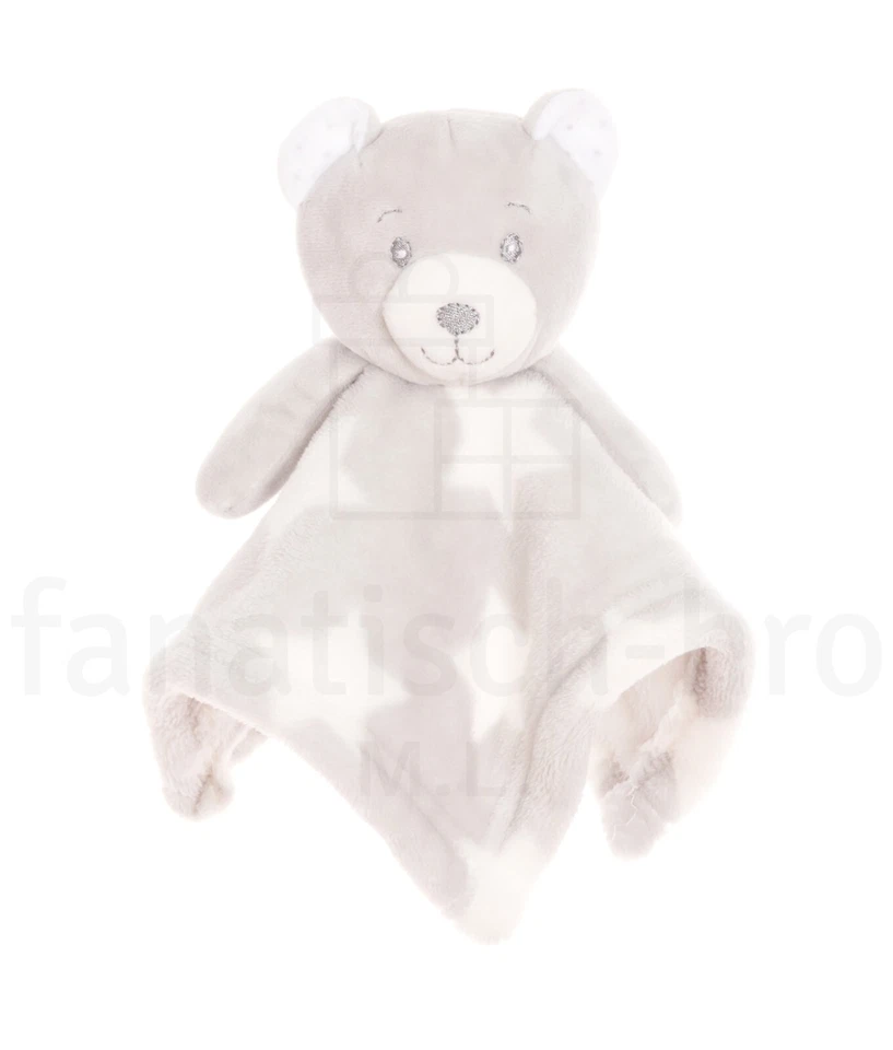 D. KEHL Sparkasse Schmusetuch Bär grau Kuscheltuch Sterne Schnuffeltuch mit Rassel