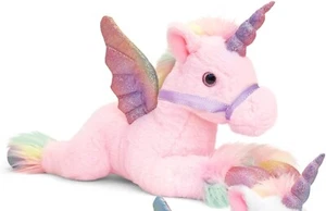 KEEL TOYS PINK RAINBOW COLOURED UNICORN- PEGASUS PINK 50 CM - Picture 1 of 1