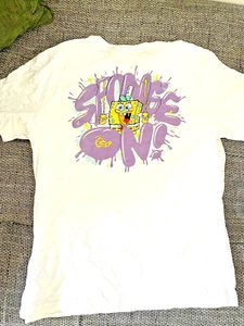 Spongebob T-Shirt Gr M Weiß Graphic Tee Nickelodeon Cartoon Unisex Schwammkopf - Bild 1 von 3