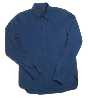 Camisa Goodlife Abotonada Para Hombre Pequeña Manga Larga Azul Hecha en Algodón EE. UU. Foto 1 de 3