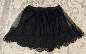Women Sexy Neon Mesh Emroidered Mini Skirt Double Layer Sheer Layer NWT Medium - Picture 1 of 9