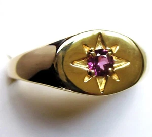 Rhodolite Garnet Star Ring / size 14 / 14K Gold over 925 Sterling Silver - Bild 1 von 4
