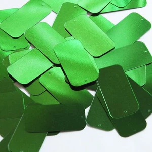 Lentejas de costura sueltas metálicas verdes de lentejuelas rectangulares de 1,5"" x 0,75 - Imagen 1 de 2