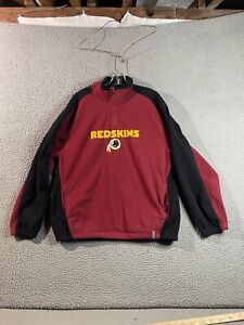 Reebok Sweater Washington Redskins Large Quarter Zip Fleece Mens Red Football
