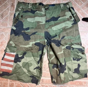 Polo Ralph Lauren Utility Shorts Youth 20 Camo Cargo USA Flag Denim & Supply! - Picture 1 of 3