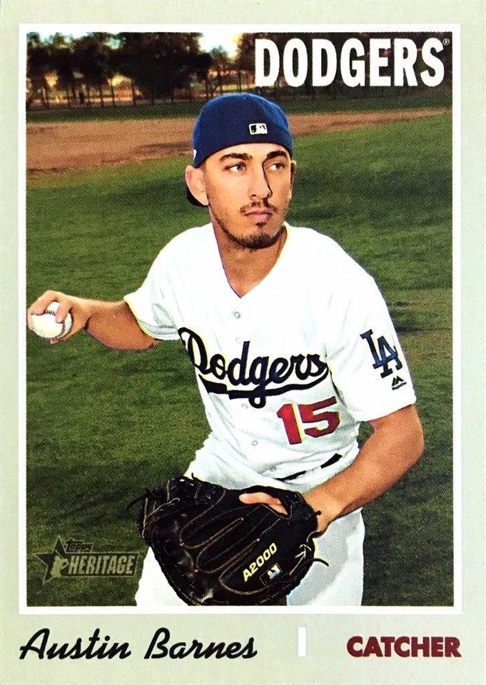 2019 TOPPS HERITAGE HIGH NUMBER #597 - AUSTIN BARNES - Image 1 of 1
