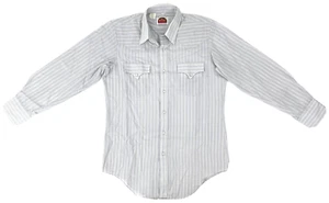 Miller Western Wear Mens Size 16-35 Grey/Blue Plaid Pearl Snap Shirt Long Sleeve - Picture 1 of 12