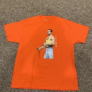 Camiseta Freddie Mercury Naranja Para Hombre Talla Grande Queen's Front Man Rock & Roll Nueva - Imagen 1 de 7