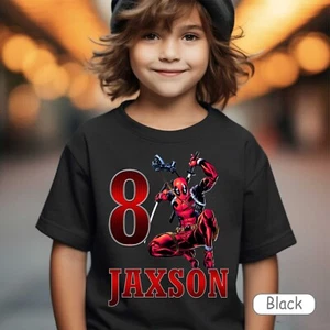 Superhero Deadpool  Birthday Custom T shirt Toddler size 6 Black gift for boy - Picture 1 of 9