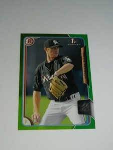 2015 Bowman Chrome  ** 1ST GREEN FOIL **   #78 Travis Neubeck RC  #D / 99