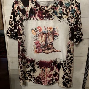 Women’s Apparel Boho T-shirts Blessed, Western Country, Rodeo, Cats, Dogs! - Picture 1 of 3