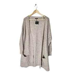NEW TOPSHOP Size 10 Beige Acrylic Long Line Pocket Cardigan - Picture 1 of 3
