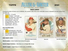 2021 Topps Allen & Ginter Chrome Base Cards Complete your set or PC