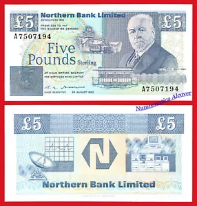 NORTHERN BANK IRELAND IRLANDA 5 Pounds 1990 Pick 193b SC / UNC - Bild 1 von 1