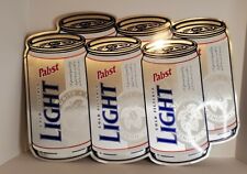 Pabst Blue Ribbon Light beer sign metal 6 pack cans PBR