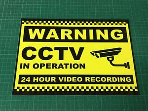 Metal Signs WARNING CCTV Printed Plaque Security Video Recording Home Work A45 - Picture 1 of 5
