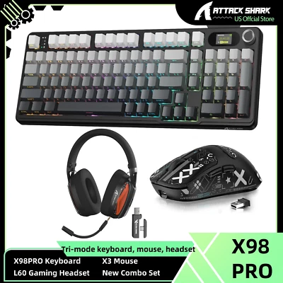 Attack Shark Triple-Mode Hot-swappable Gaming Keyboard, Mouse, and Headset Set - Image 1 of 4