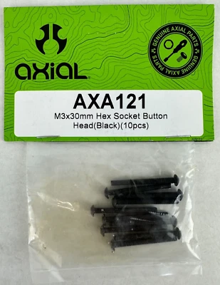 Axial AXA121 M3x30mm Hex Socket Button Head (Black) (10 Pieces) New - Image 1 of 3