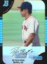 2005 Bowman Chrome Refractors Boston Red Sox Baseball Card #282 Stefan Bailie