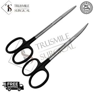 New Set of 2 TC Supercut Iris Scissors, 4.5", Curved+straight One Serrated Blade - Picture 1 of 5