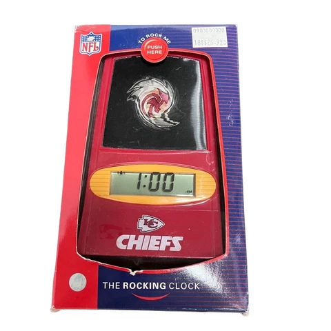 Vintage ThoughtWorks Kansas City Chiefs Red Lenticular Display Rocking Clock Cover