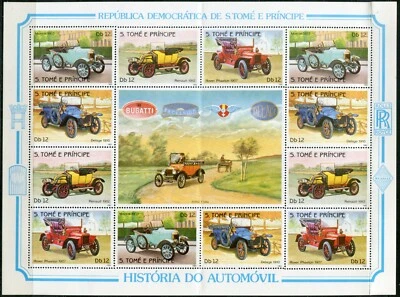 Sao Tome_226 1983 cars transport FOLDED SHEET MLH - Image 1 of 2