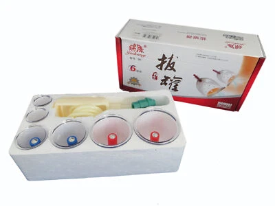 RUKAUF HQ Massage Schröpfen Set mit 6 Schröpfgläser mit Magneten + Pumpe Akupressur FIT