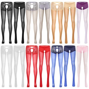 Women Tights Soft Bodystocking See-through Pantyhose Nightclub Underwear Nylon - Picture 1 of 95