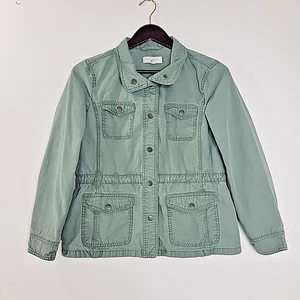 Talbots Damen Small Utility Barn Jacke Salbeigrün Kordelzug Baumwolle - Bild 1 von 7