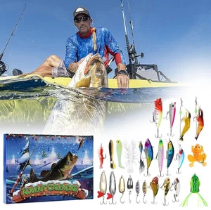 Angeln Adventskalender 2025, 24 Tage Weihnachten Countdown Angelköder Tackl... - Bild 1 von 7