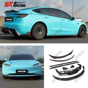 Kits de carrocería de alerón trasero capó faldones laterales de fibra de carbono para Tesla Modelo 3 24+ - Imagen 1 de 39
