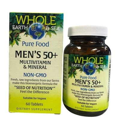 Whole Earth & Sea Hombre 50+ Multivitamínico y Mineral 60 Comprimidos Foto 1 de 4