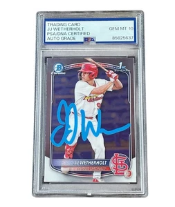 JJ Wetherholt Signed 1st Bowman Chrome Card Auto St. Louis Cardinals PSA 10 - Picture 1 of 2