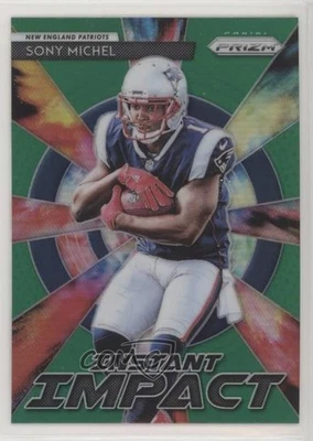 2018 Panini Prizm Instant Impact Green Prizm Sony Michel #II-11 Rookie RC - Image 1 of 2