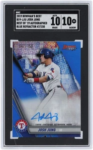 Josh Jung Rangers Signed 2019 Bowman's Best of 19' B19-JJU 47/150 SGC 10/10 Card - Picture 1 of 3