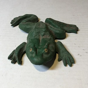 Vtg Cast Iron Frog Green Animal CRT - Picture 1 of 8