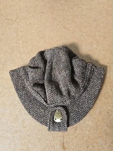 Vintage Aquascutum wool tweed Herringbone Bucket Hat Folding Hat Size XL - Picture 1 of 11