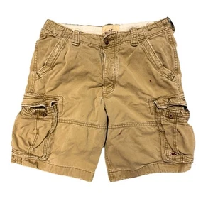 Vintage Y2K Hollister Cargo Shorts Mens 36 Brown Preppy Baggy - Picture 1 of 16