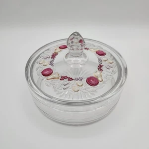 Vintage Westmoreland Della Robbia geblitzte Süßigkeitenschale mit Cranberry & Bernstein Akzent - Bild 1 von 16