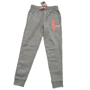 Puma Youth Girl's Fleece Lined Joggers Pants, GRAY M 10/12 NEW - Picture 1 of 6