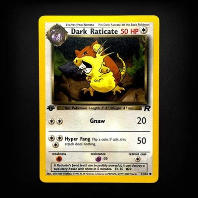 Dark Raticate #51/82 1st Edition Pokemon TCG Team Rocket LP - Image 1 of 2
