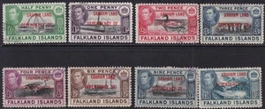 Falkland Islands KGVI 1944 SGA1-A8 Graham Land Dependency SET - fine used - Picture 1 of 2