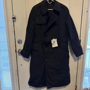 Garrison Collection Trench Coat Mens 38R Black Double Breasted All Weather NEW - Picture 1 of 10