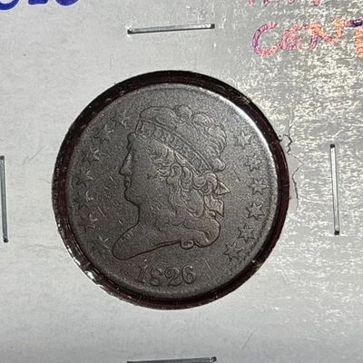 1826 Classic Head Copper Half Cent 1/2C - Image 1 of 4
