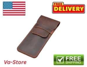 Braunes Leder Federetui Etui Handarbeit Füllfederhalter Etui - Bild 1 von 4