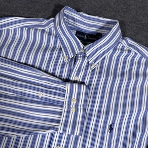 Ralph Lauren Hemd Herren XXL Classic Fit Button Down Blau Gestreift Langarm - Bild 1 von 7