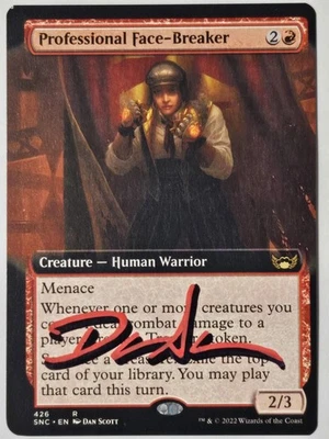 PROFESSIONAL FACE-BREAKER Dan Scott ARTIST SIGNED Auto MTG Magic non-foil Miscut - Image 1 of 4