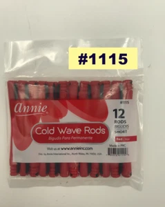 ANNIE COLD WAVE RODS 12 COUNT RED SHORT #1115 FOR REALLY TIGHT AND SHORT CURLS - Picture 1 of 4