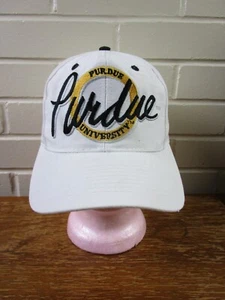 Vintage Purdue Boilermakers The Game Big Script Snapback Cap Hat 90s NCAA White - Picture 1 of 11