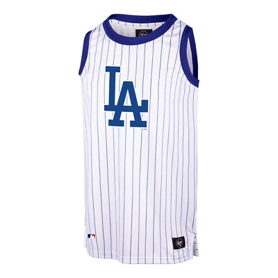 ’47 MLB Los Angeles Dodgers LA Shirt Tank Top Pinstripe Grafton White Wash Baseball